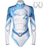 Damen Invisible Woman blau einteilige Bademode Cosplay Outfits